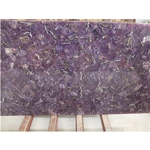 Amethyst Gemstone Tile Backlit Semi Precious Stone