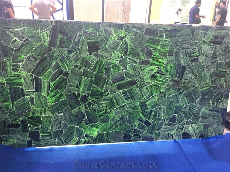 Backlit Effect Kitchen Backsplash Semi Gemstone Slab