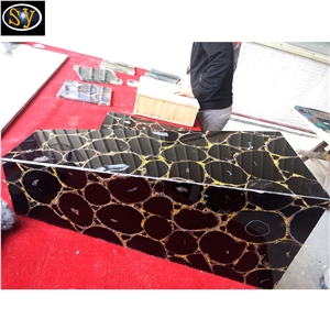 Black Agate Gemstone Tea Tables