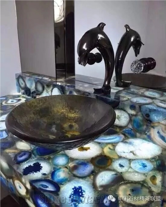 Blue Agate Customize Bathroom Sinks