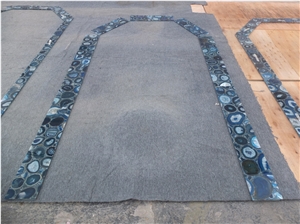 Customized Blue Agate Gem Stone Tiles
