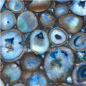 Blue Agate Semi Precious Stone Wall