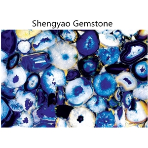 Blue Agate Semi Precious Stone Wall