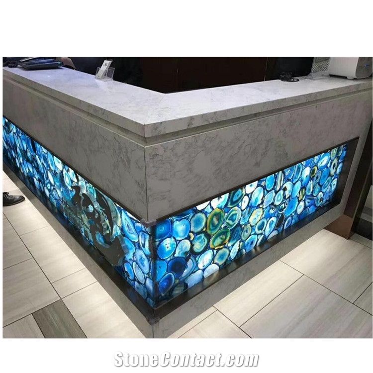Blue Agate Semi Precious Stone Wall