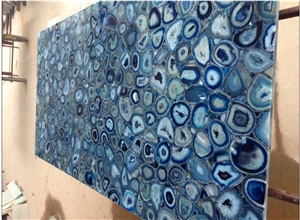 Blue Agate Semiprecious Stone Slabs Manufacturer China