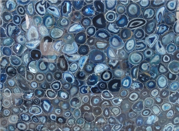Blue Agate Semiprecious Stone Slabs Manufacturer China