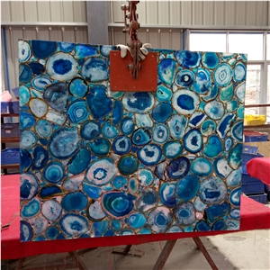 Blue Agate Semiprecious Stone Tiles Panels