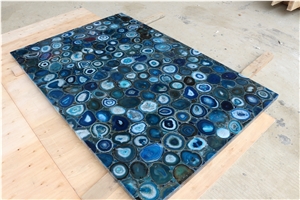 Blue Agate Semiprecious Stone Tiles Panels