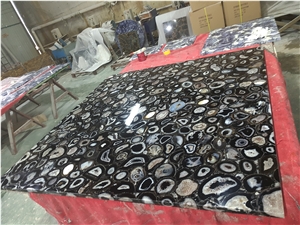 Brazil Solid Agate Black Tiles Panels Slabs