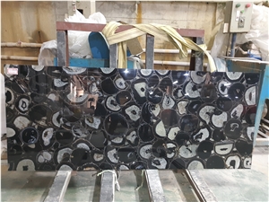 Brazil Solid Agate Black Tiles Panels Slabs