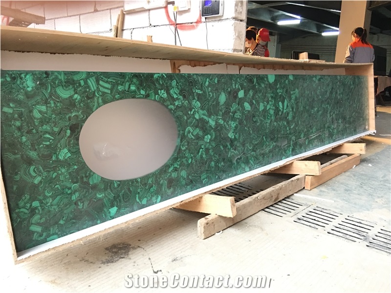 Chinese Factory Hot Sales Malachite Bathroom Countertop, Vanity Top