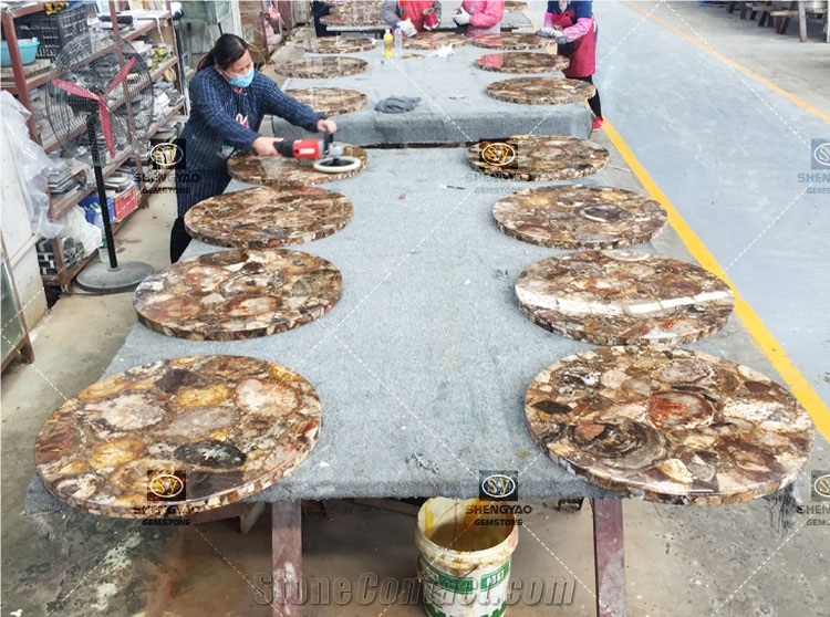 Custom Petrified Wood Table Top Countertop