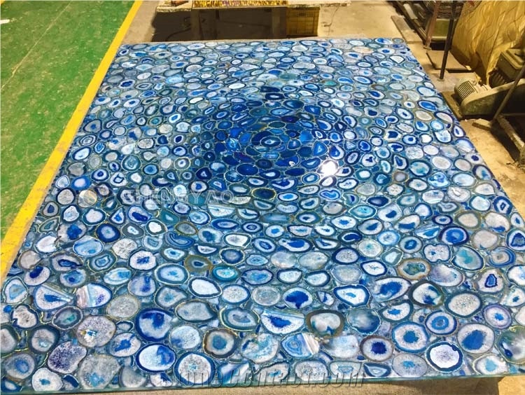 Custom Polished Wall Natural Gemstone Slab