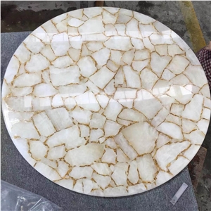 Custom Rose Quartz Crystal Table Top Countertop