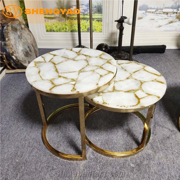 Custom Rose Quartz Crystal Table Top Countertop