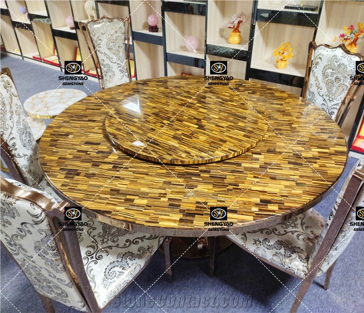Custom Semi Precious Stone Dining Table Countertop