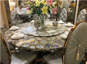 Custom Semi Precious Stone Dining Table Countertop