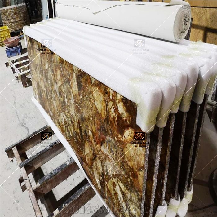 Custom Size Gemstone Slab Petrified Wood Slabs