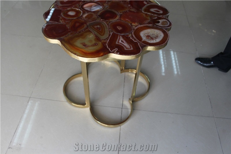 Dining Table Red Agate Table Top Round Table Top