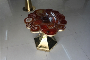 Dining Table Red Agate Table Top Round Table Top