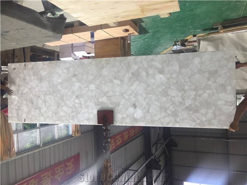 Gemstone White Crystal Quartz Wall Panels
