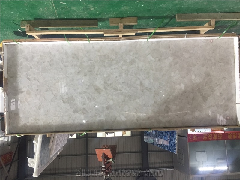 Gemstone White Crystal Quartz Wall Panels