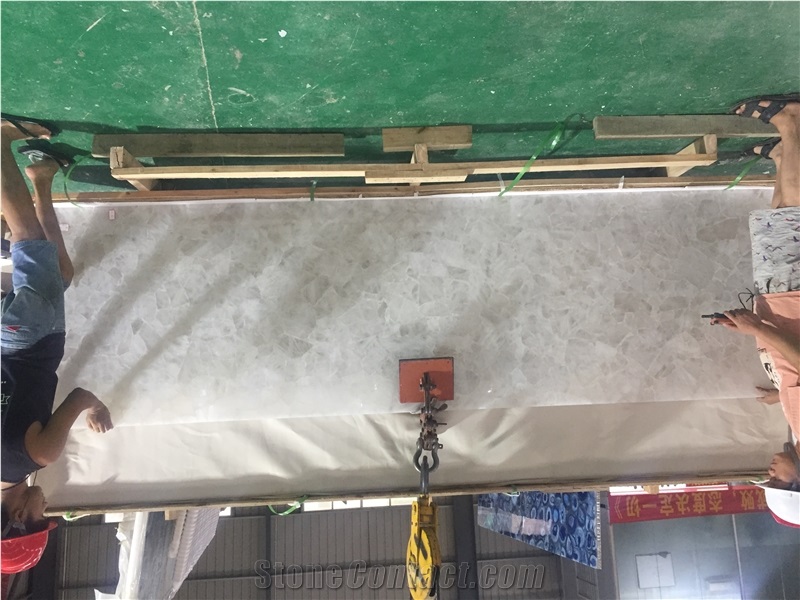 Gemstone White Crystal Quartz Wall Panels