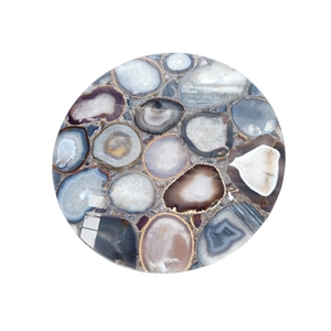 Gray Agate Gemstone Table Top for Sale