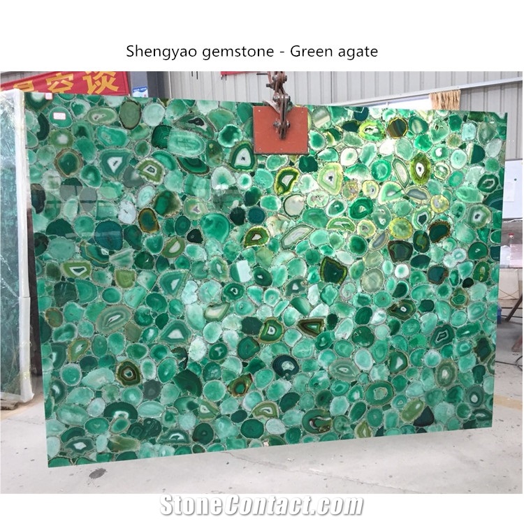 Green Agate Semi Precious Tiles