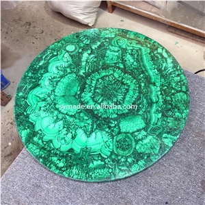 Green Luxury Malachite Semiprecious Stone Table Tops