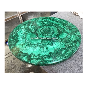 Green Luxury Malachite Semiprecious Stone Table Tops