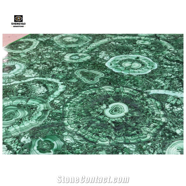 Green Luxury Malachite Semiprecious Stone Table Tops