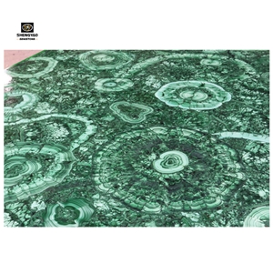 Green Luxury Malachite Semiprecious Stone Table Tops