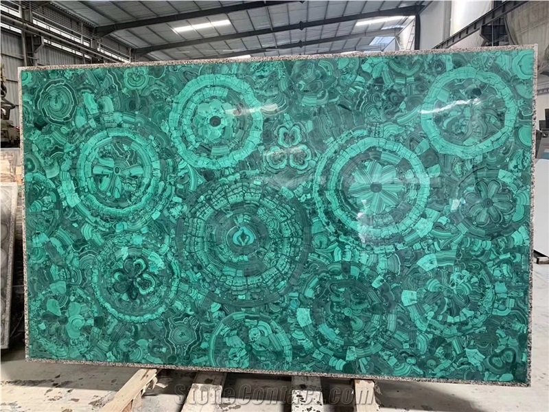 Green Malachite Slab for Villa Decoration