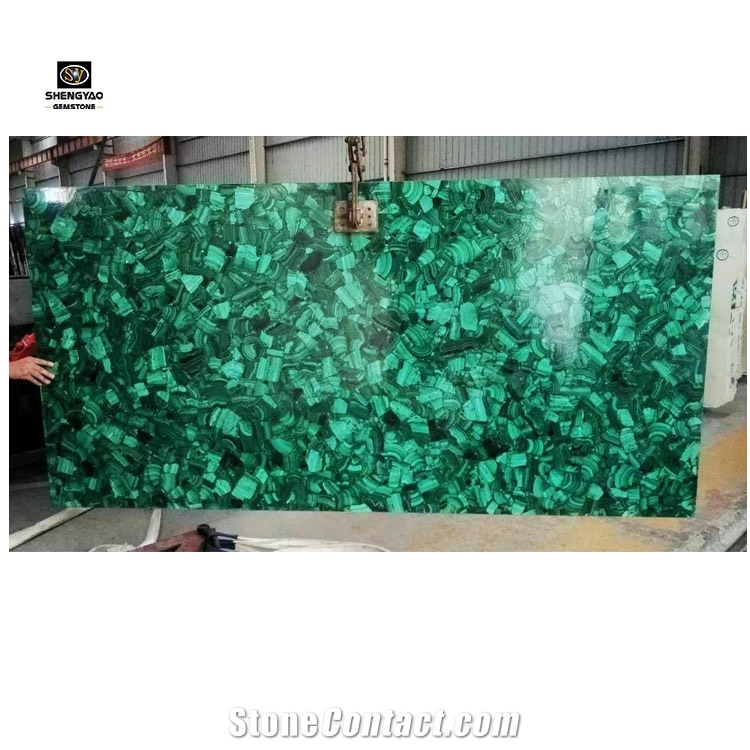 Green Malachite Slabs Natural Semiprecious Stone Wall Panels