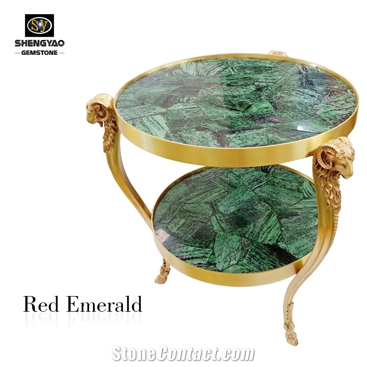 Green Semi Precious Stone Table Top Countertop