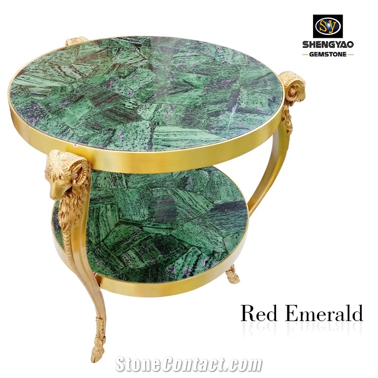 Green Semi Precious Stone Table Top Countertop