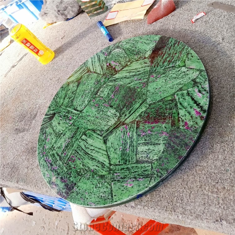 Green Semi Precious Stone Table Top Countertop