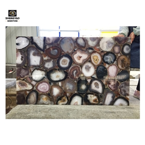 Grey Agate for Table Top Semi Precious Stone Slabs