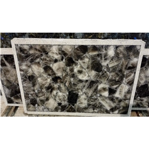 Grey Crystal Tiles Luxury Quartz Slab