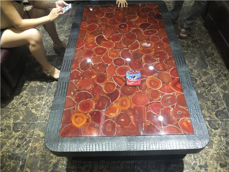 Handmade Round Agate Table Top