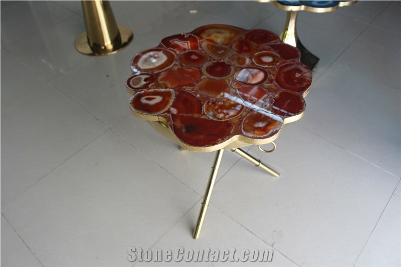 Handmade Round Agate Table Top