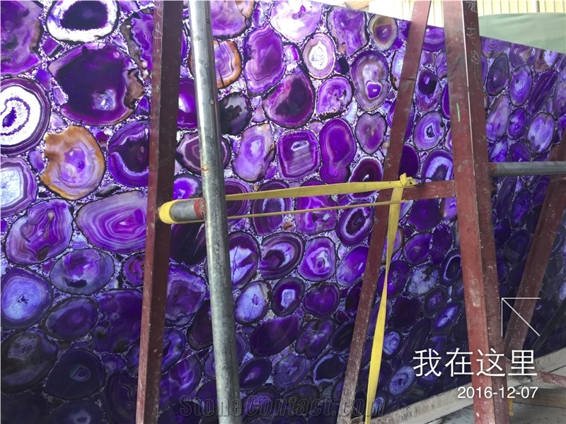 Hot Sell Agate Purple Marble Slab Tile