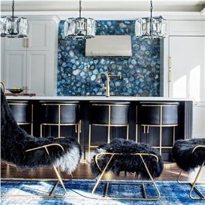 Kitchen Wall Decoration Natural Blue Agate