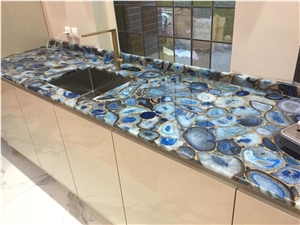 Kitchen Wall Decoration Natural Blue Agate