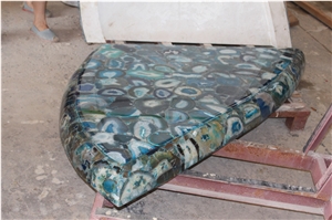Light Blue Agate Stone Bar Counter Top