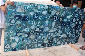 Light Blue Agate Stone Bar Counter Top