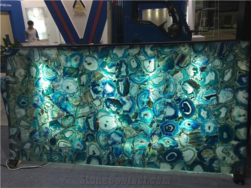 Luxury Blue Agate Large Agate Semiprecious Stone Slab