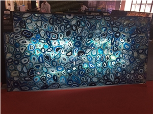 Luxury Blue Agate Large Agate Semiprecious Stone Slab