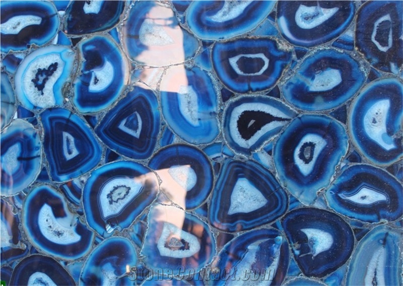 Luxury Blue Agate Large Agate Semiprecious Stone Slab